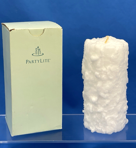 Partylite Snow Pillar Candle C36988 - White - NEW, OPEN BOX - FREE SHIPPING - Picture 1 of 15