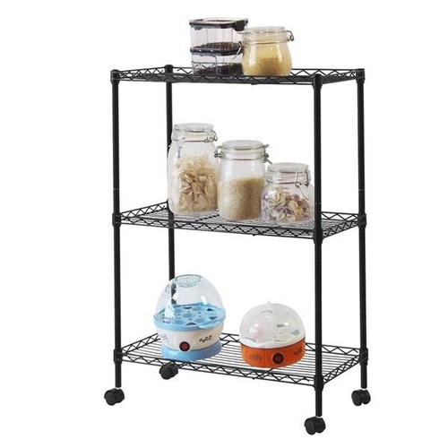 3-Tier Shelving All-Purpose Utility Cart Kitchen Rolling Storage Organizer - Picture 4 of 15
