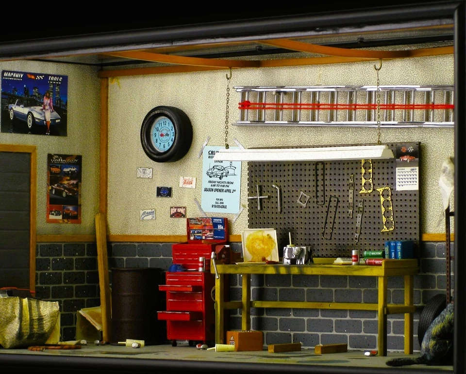 Chevrolet Corvette Chevy DIORAMA 1:24 Black Franklin Mint 1958 1963 55 57 1957 - Image 4 of 4