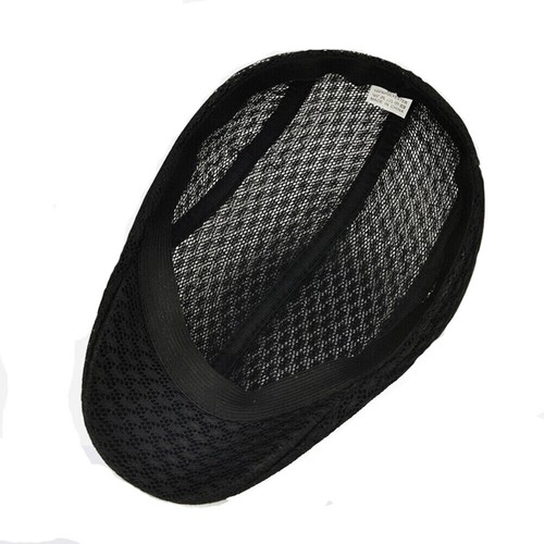Solid Mesh Gatsby Cap Men's Ivy Hat Golf Driving Summer Sun Flat Cabbie Newsboy - Picture 19 of 36