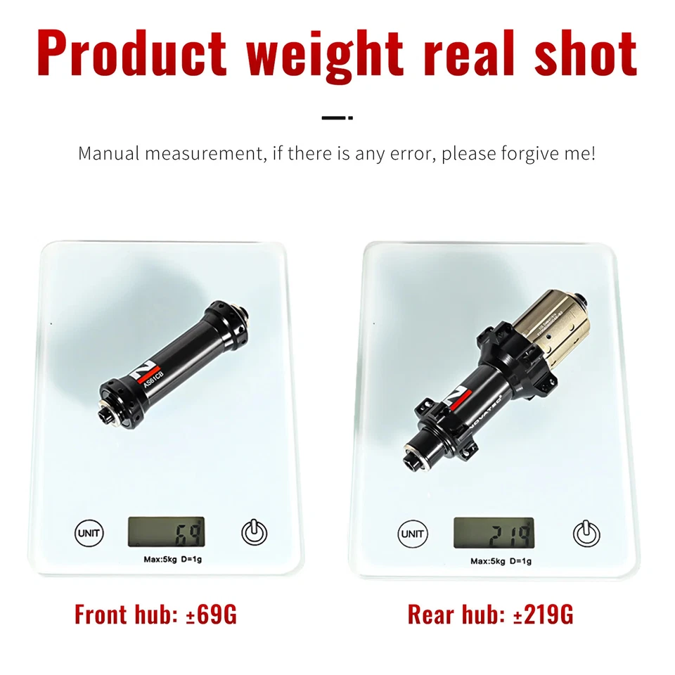 Bujes de carbono para bicicleta de carretera ligeros Novatec freno de llanta 20/24 agujeros 9-11s 290 g Foto 4 de 4