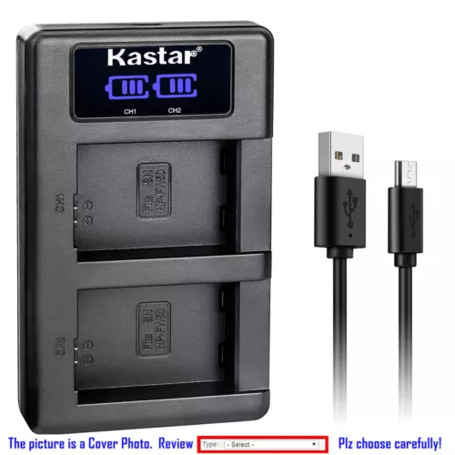 Kastar LCD Dual Charger Battery for Sony NP-FW50 BC-VW1 & Cyber-shot DSC-RX10 IV