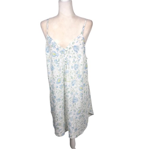 Morgan Taylor Intimates Nighgown Womens 1X White Blue Silky Sexy Lingerie Gown - Picture 5 of 12
