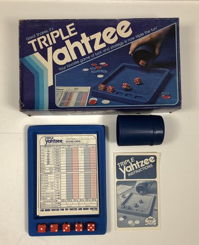 Vintage 1982 Triple Yahtzee Dice Game Family Night Dice