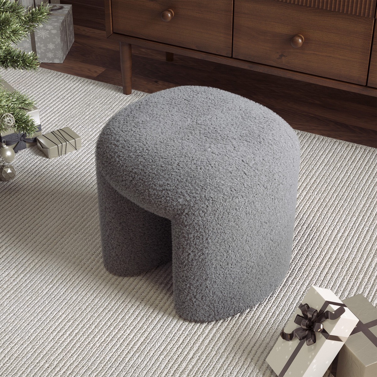 n-Shape Plush Pouffe Multi Purpose Footstool Chairs Living Room 