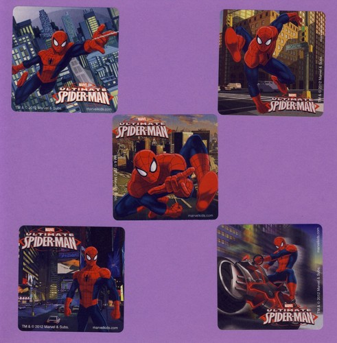 30 adesivi grandi assortiti Spider-Man - bomboniere - supereroe Marvel - Foto 3 di 7