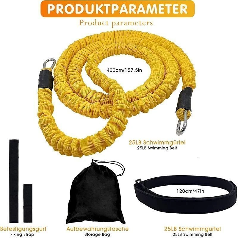 4M Einstellbare Erwachsene Schwimmgurt Für Pool Schwimmtrainer Gegenstromanlage - Bild 2 von 4