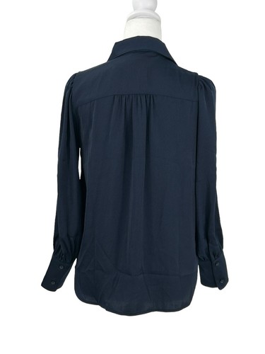 Banana Republic Outlet Long Sleeve Navy XXS Petite Blouse - Picture 13 of 14