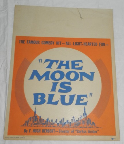 Lot of 5 Vintage Theater Window Card Posters - The Moon is Blue, Shirley Knight, - Picture 2 of 11