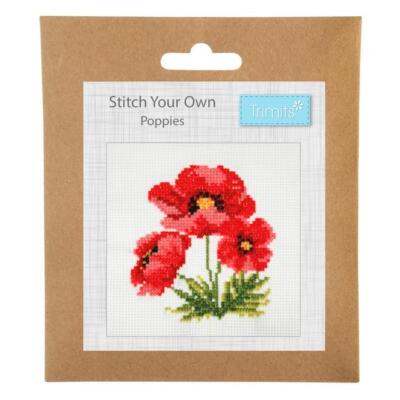 Trimits Mini Counted Cross Stitch Kit: Poppies Trimits Mini Counted Cross Stitch Kit: Poppies