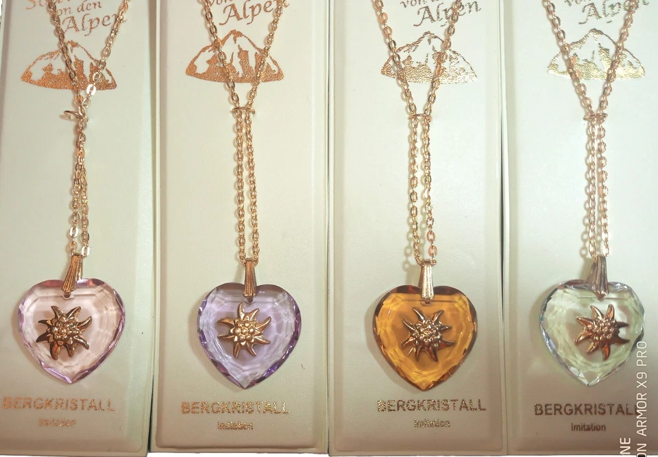 COLLANA CON CIONDOLO A CUORE IM. CRISTALLO DI ROCCA STELLA ALPINA TRASPARENTE - Immagine 3 di 4