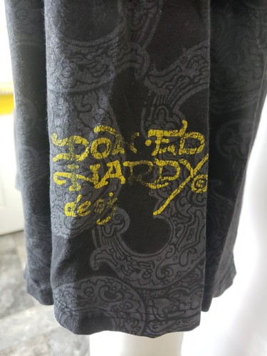 Ed Hardy schwarzes Tattoo Grafik Kleid Damen S Pailletten ärmellos Strand Festival - Bild 6 von 10