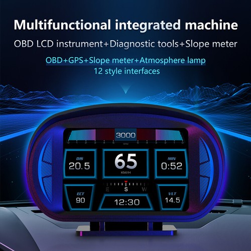 OBD2+GPS+Inclinometer 3.5'' HUD Car Head Up Display Digital Speedometer Gauge - Bild 7 von 14
