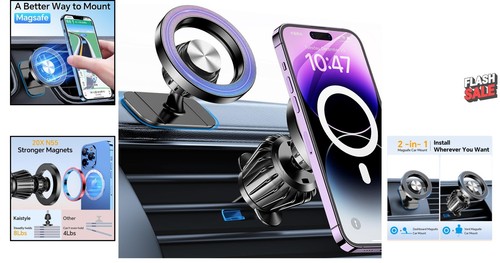 Universal Magnetic Car Phone Mount for All Smartphones | Durable & Compact - Photo 2 sur 12