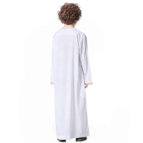 Saudi Arab Kids Boys Jubba Thobe Muslim Child Abaya Dress Islamic Robe Clothing - Picture 16 of 132