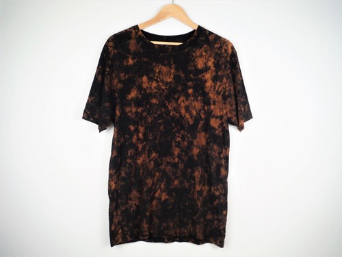 Ethical Hand Dyed Unisex T-Shirt Organic Cotton Bleach Patterned by Bare Canvas - Picture 4 of 17
