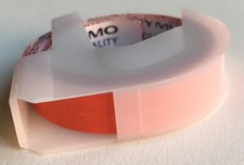 Vintage DYMO Label Maker 3/8" Refill Tape 1970s Matte Fluorescent Orange Belgium