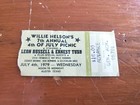 Willie Nelson 1979 4th Of July Picnic Concert Ticket Stub Austin Tx 7/4/79