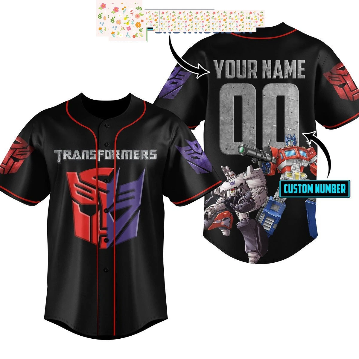 Transformers Autobot Personalized Baseball Jersey