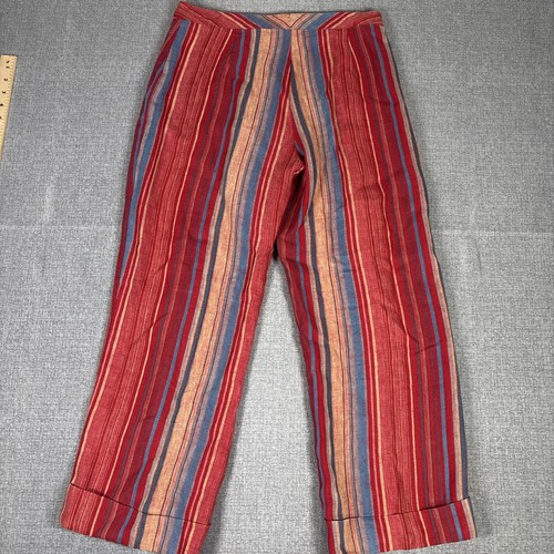 Paraphrase Multicolored Striped Pull On Wide Leg Ankle Size 8 - Picture 8 of 11