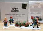 Department 56 Bringing Home The Yule Log Heritage Village Collection Set of 3