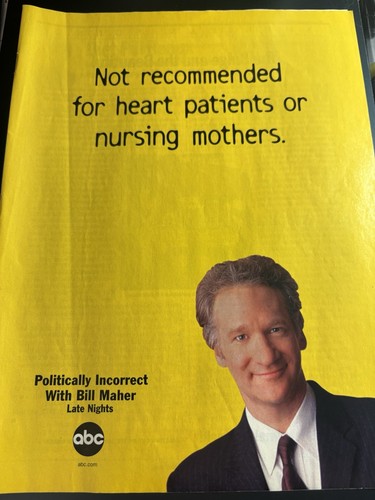 Vintage print ad advertisement show tv Politically Incorrect Bill Maher ABC 98 - Picture 6 of 8