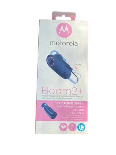 Casque intra-auriculaire sans fil vintage Motorola Boom 2+ MH003 adaptateur secteur véhicule - Photo 2 sur 5