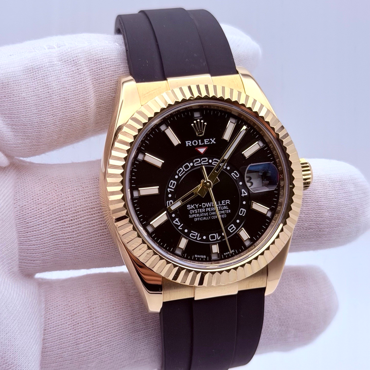 Rolex Sky Dweller 326238 42mm Black Dial 18K Yellow Gold