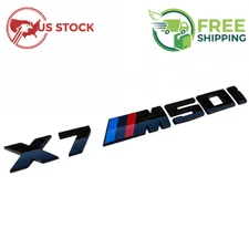 BMW G07 X7 M50I GLOSS BLACK REAR TRUNK EMBLEM LETTERING DECAL BADGE SET