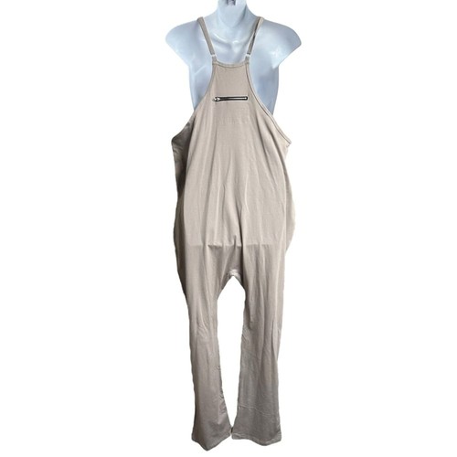 Oufeiya Jumpsuit lockerer Overall Damen US 6 Taschen taupe Hot Shot Dupe Boho neu ohne Etikett - Bild 7 von 13