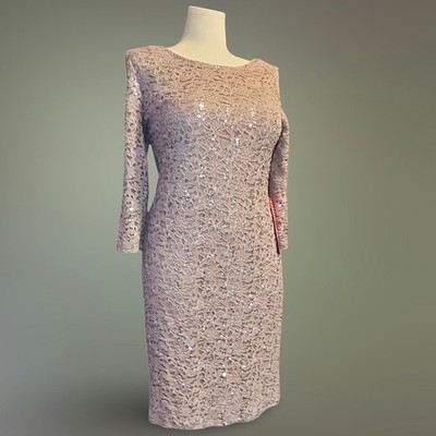 Onyx Nite Taupe Lace Sequin Mother of the Bride Dress Size 16 Classic  Fairycore | eBay