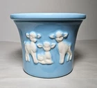 Vintage Haeger Blue Planter W/ 3 Sheep Pottery USA 4.5"Hx6"W Collectibles 1960s