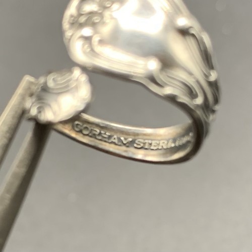 VTG Sterling Silver - GORHAM Chantilly Spoon Handle Bypass Ring Size 6 - Picture 8 of 11