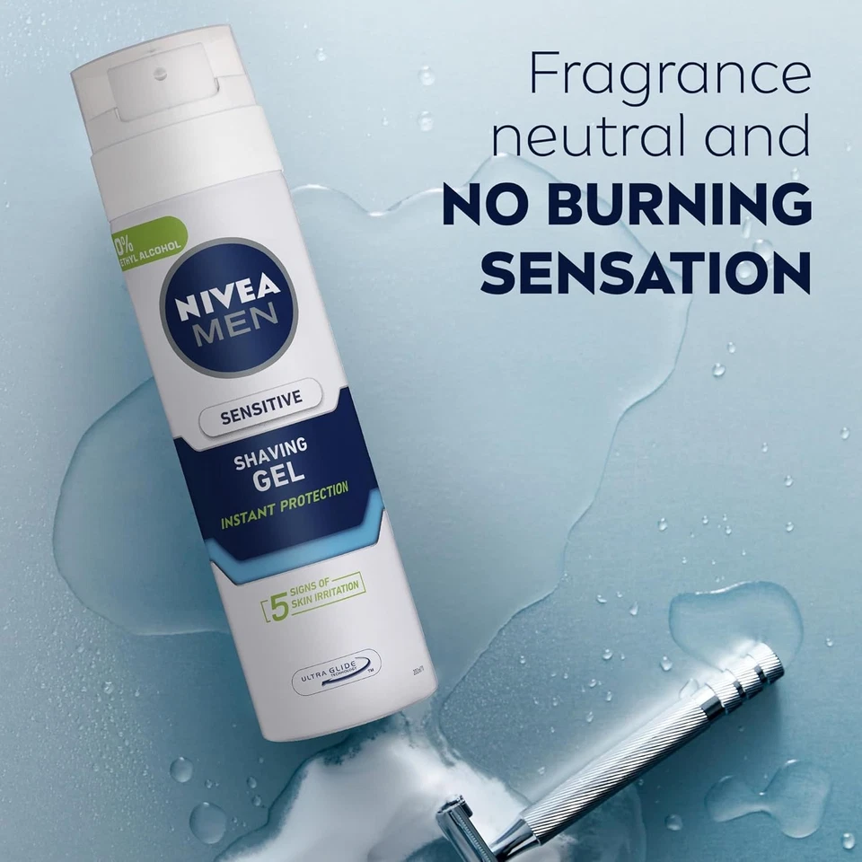 NIVEA MEN Sensitive Shaving Gel 200ml | with Chamomile & 0.1 ml (Pack of 1)  - image 3 of 4