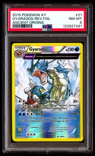 PSA 8 Gyarados Reverse Holo 21 Pokemon XY Ancient Origins 2015