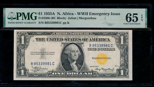 AC $1 1935A North Africa R-C block PMG 65 EPQ Fr 2306 - Picture 1 of 2