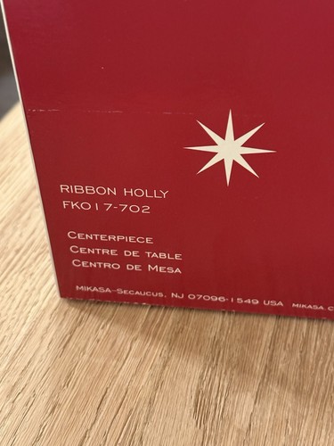 "Centro de mesa de trineo Mikasa cinta decorativa acebo 8"" nuevo en caja" - Imagen 13 de 13