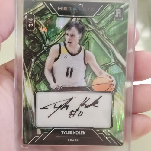 2024 Wild Card Metallix TYLER KOLEK Green Swirl Foil Auto 3/4 MINT 🔥🏀🔥 - Picture 3 of 6