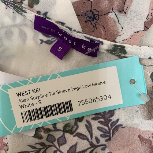 camicetta west kei bianca rosa floreale alta bassa piccola - Foto 3 di 3