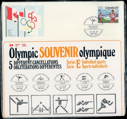 CANADA 1976 OLYMPIC CEREMONIES, INDIVIDUAL SPORTS POSTMARKS, FIRST DAY COVERS