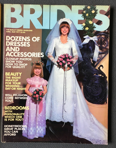 1977 April May Bride Brides Magazine Photos Wedding Dresses Veils Fashion - Picture 1 of 12