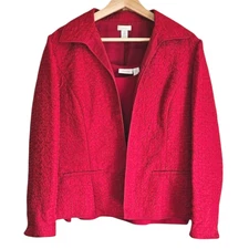 Chico’s Red Textured Blazer & Matching Tank Top Set Women's Size 2 (Large)