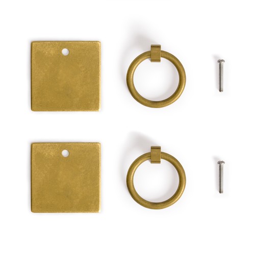 Hardware Philosophy Ring Plate Pulls 2.3" - Set of 2 - Picture 6 of 7