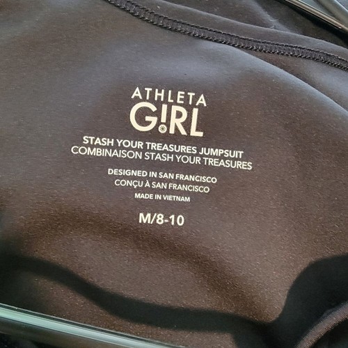 Athleta Girl Stash Your Treasures Jumpsuit Black Wide Leg M 8-10 - Picture 5 of 5