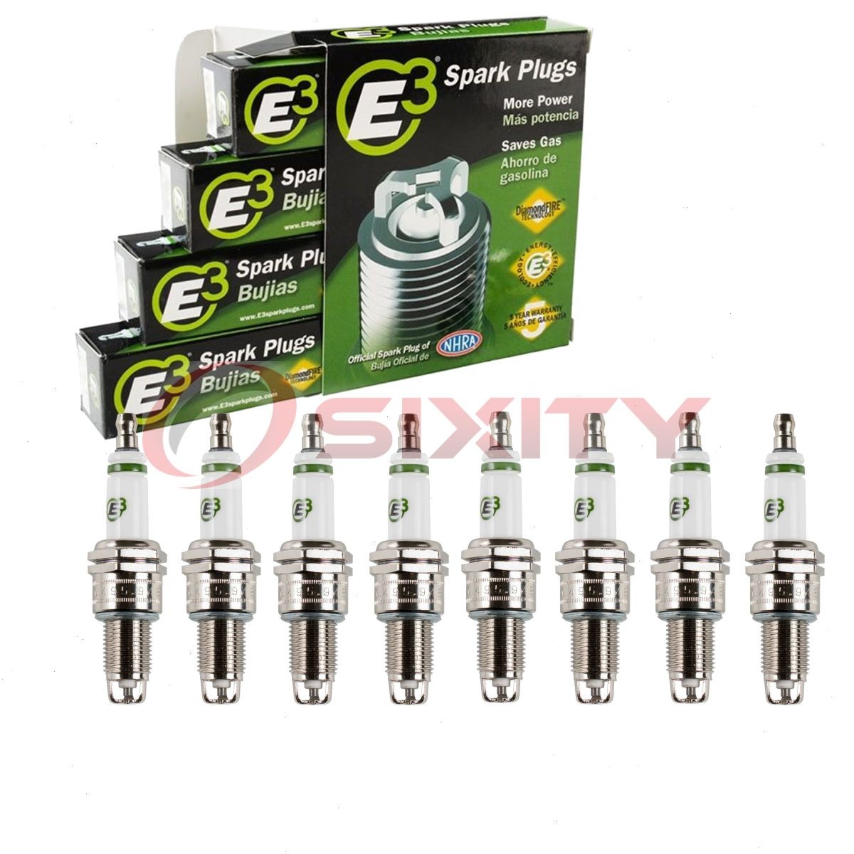 8 pc E3 Spark Plugs for 1959-1965 Pontiac Parisienne 5.7L 6.7L V8 Ignition qj