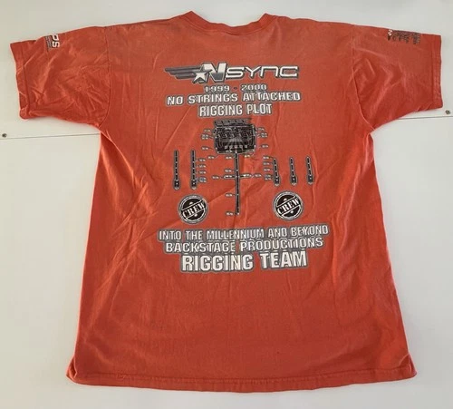 -NSYNC "No Strings Attached” Tour Stage Crew Tshirt 1990s vintage concert t-shirt, vintage, size XL, single stitch, B+ condition