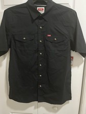 Wrangler Cotton Blend Workshirt Men's M Dark Blue Buttondown - NEW