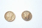 Two Mercury dimes 1935, 1936