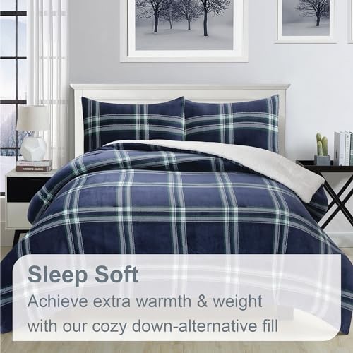 Swift Home Luxurious Ultra-Soft Flannel Plush Sherpa 3 Piece Reversible - Picture 5 of 5