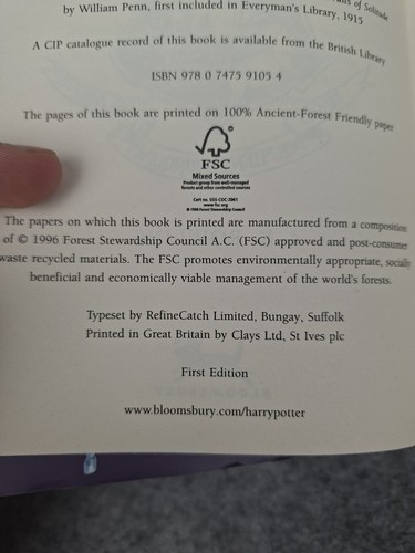 Harry Potter and the Deathly Hallows by J. K. Rowling 1st Edition Hard Cover  - Bild 2 von 6